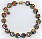 Klimt Coin Shaped Bead Necklace Klimt Coin Shaped Bead Necklace